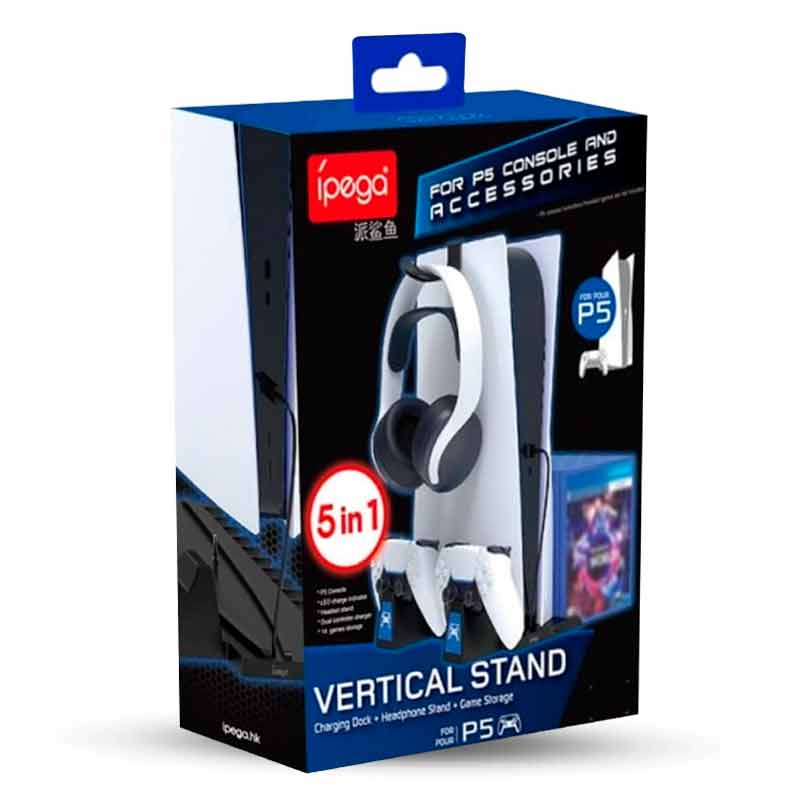 Soporte Vertical 5 en 1 para PS5 marca ipega – PLAY GAMES