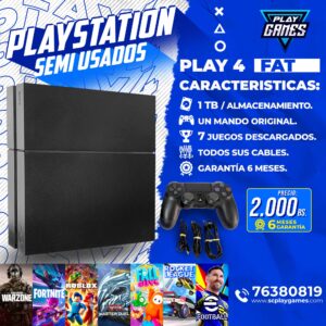 Semi Usado PlayStation 4 FAT - 1 TB.