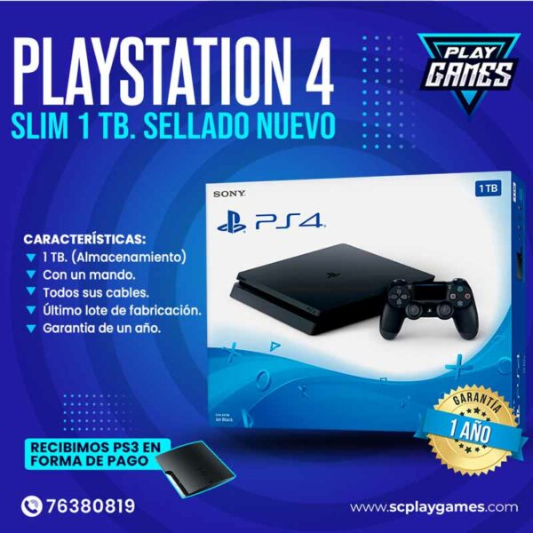 PlayStation 4 Slim 1 TB. !Nuevo!