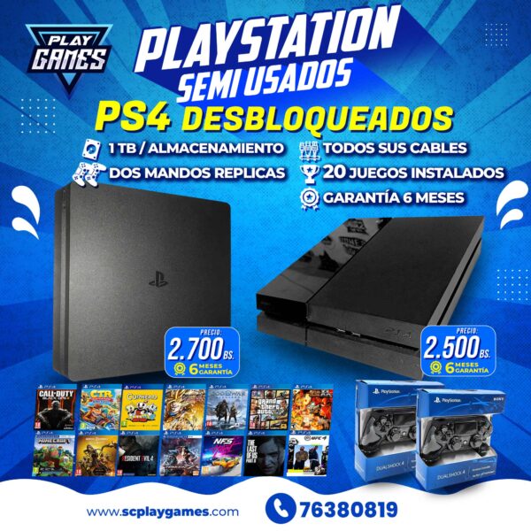 Semi Usado PlayStation 4  Desbloqueados 