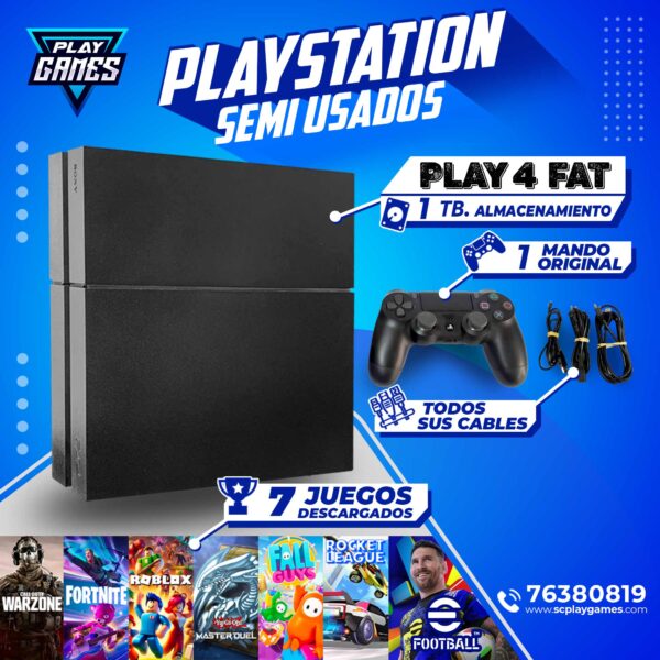 Semi Usado PlayStation 4 FAT - 1 TB.