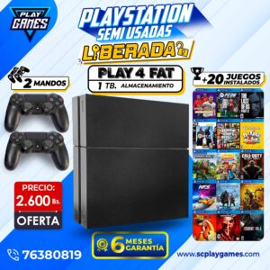 Semi Usada PlayStation 4Â FAT - 1 TB - LIBERADA (OFERTA)