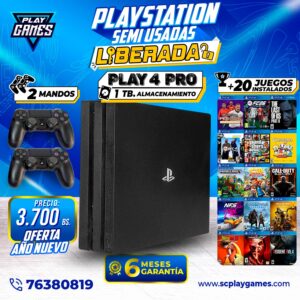 Semi Usada PlayStation 4 PRO 1 TB - LIBERADA (OFERTA Año Nuevo)