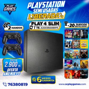 Semi Usada PlayStation 4 Slim 1 TB - LIBERADA (OFERTA Año Nuevo)