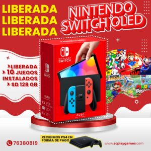 Nintendo Switch Oled - Blanco / Neon (Nuevo Sellado) LIBERADA con 10 juegos instalados