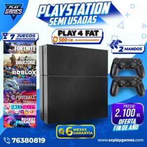 Semi Usada PlayStation 4 FAT 500 GB. (OFERTA fin de año)