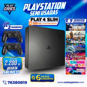 Semi Usada PlayStation 4 Slim 500 GB. (OFERTA Año Nuevo)